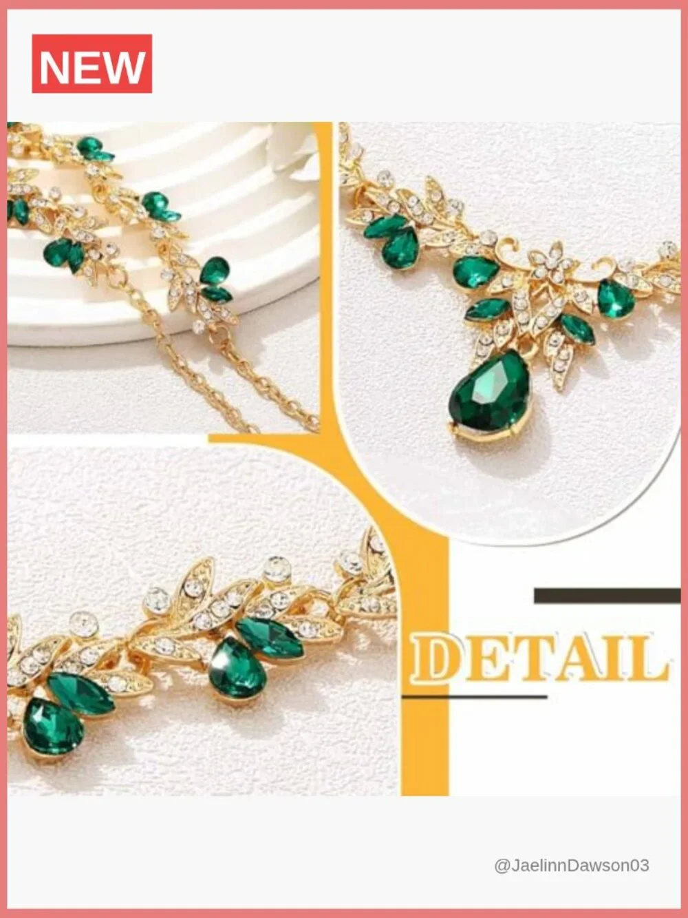 Bridal Rhinestone Jewelry Set Necklace Earrings Set Women Wedding Prom Party